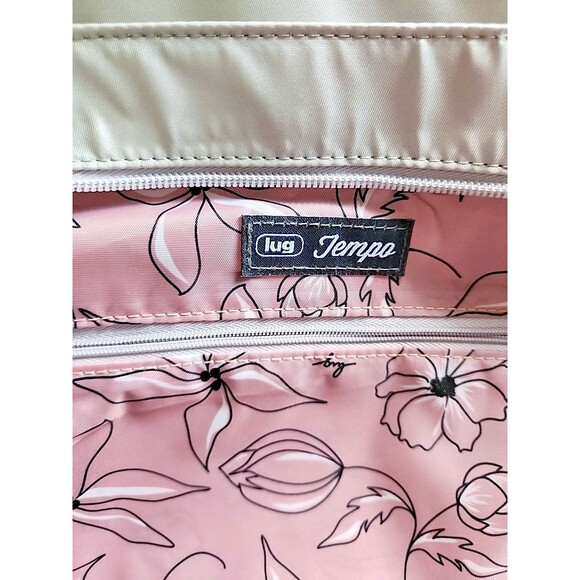 Lug Tempo Tote Metallic Silver Trolley Sleeve Padded Handles Cell Phone Pocket - Picture 12 of 16